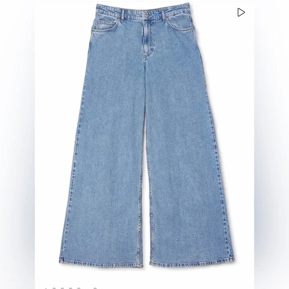 NA-KD Cotton Wide Low Waist Light Blue Jeans size US- 10(L), EU-40 - Picture 6 of 10